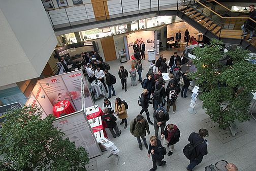  View from above on exhibition stands at Campus Göppingen 