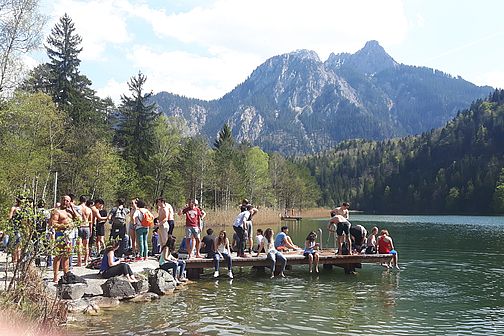 Students bathing