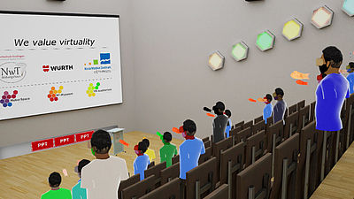 Ein Klassenraum in einer virtuellen Realität.