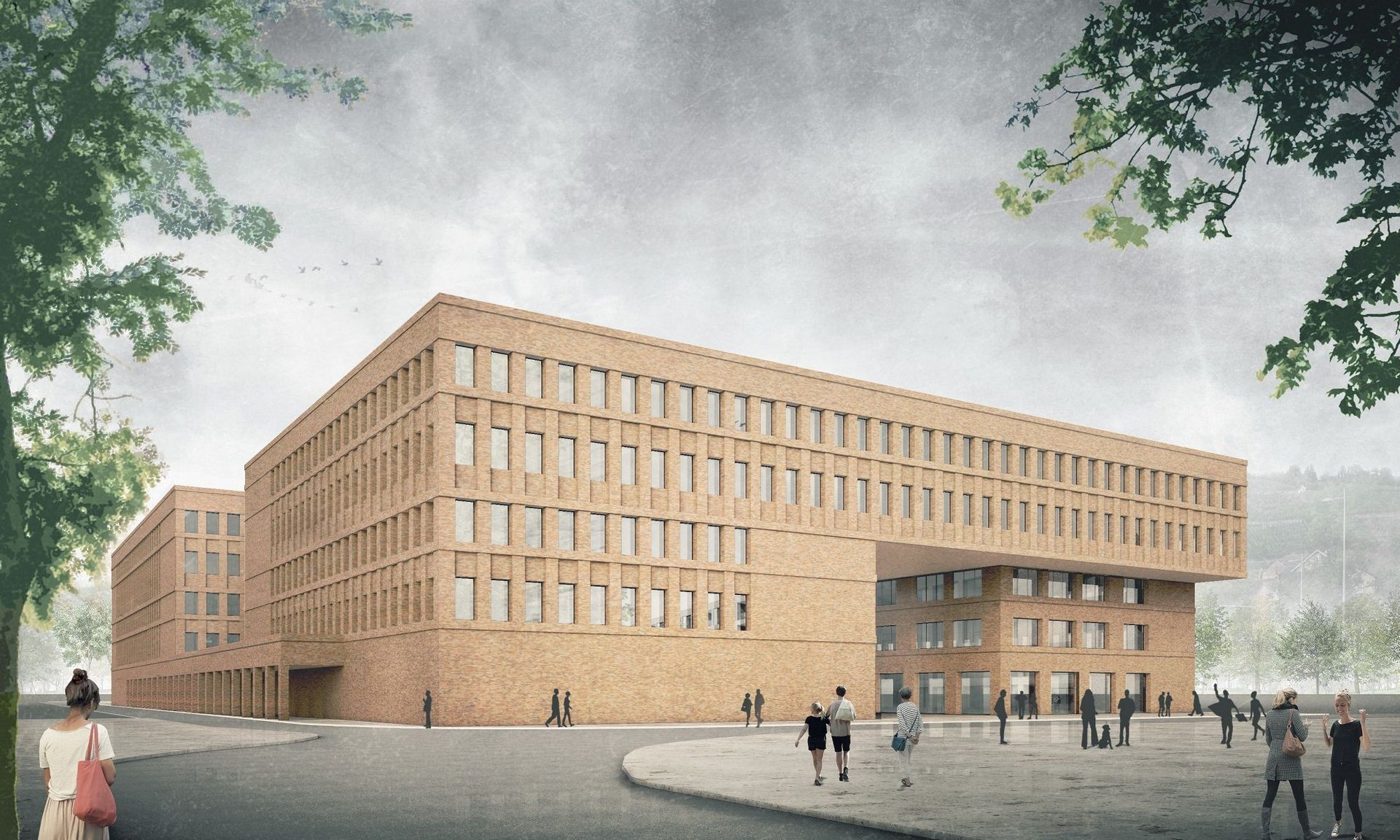 Architektenbild des Neubaus auf dem Campus Neue Weststadt