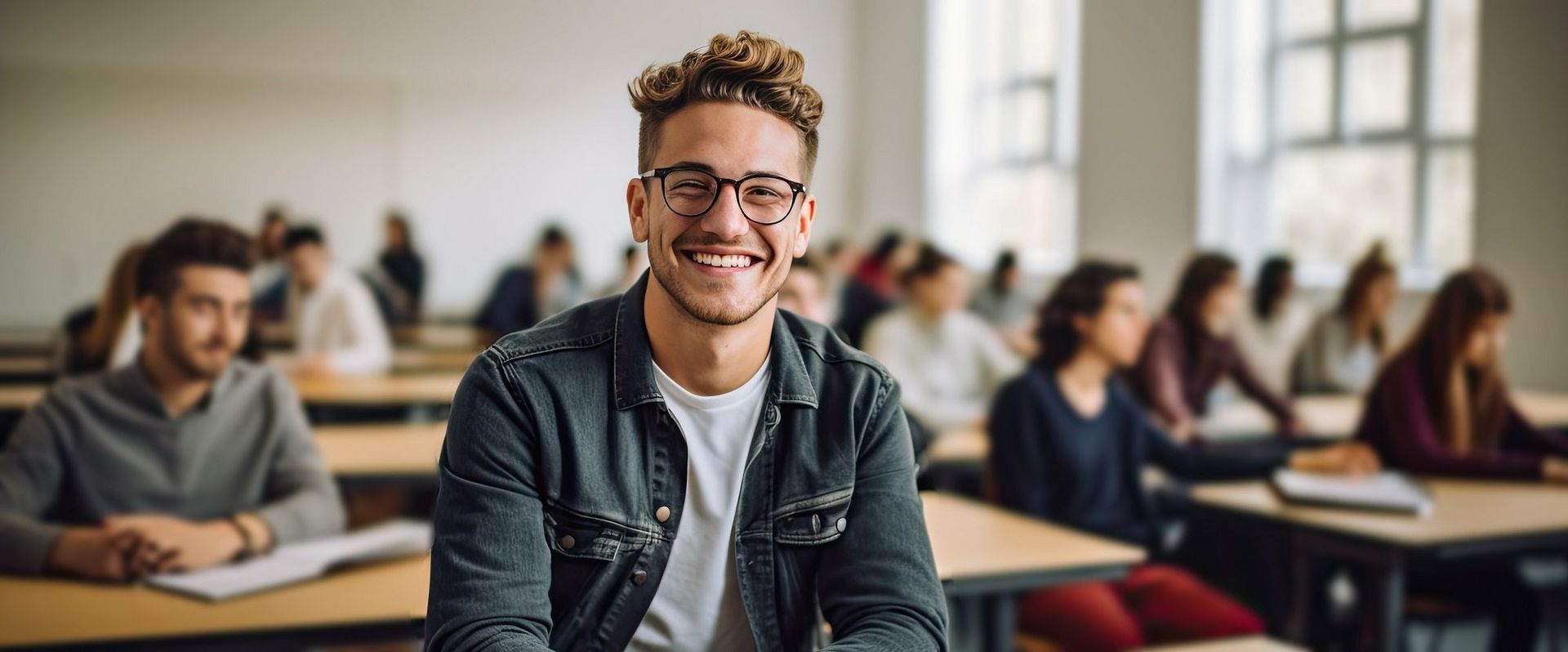 KI-generiertes Bild von Studenten im Hörsaal