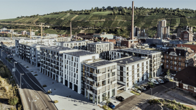 Überblick über ein neues Stadtviertel in Esslingen