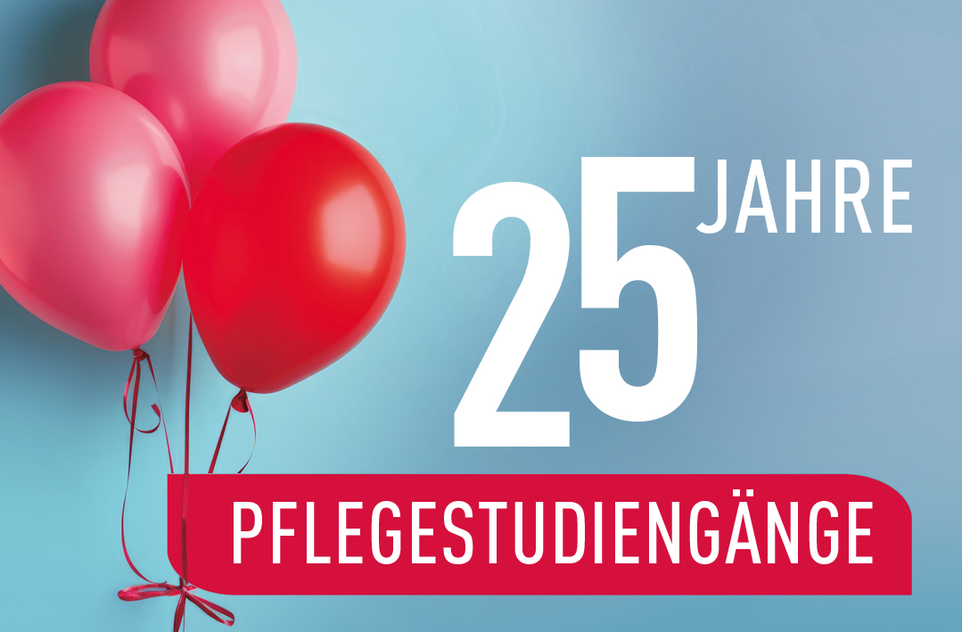 Luftballons mit Text - 25 Jahre Pflegestudiengänge