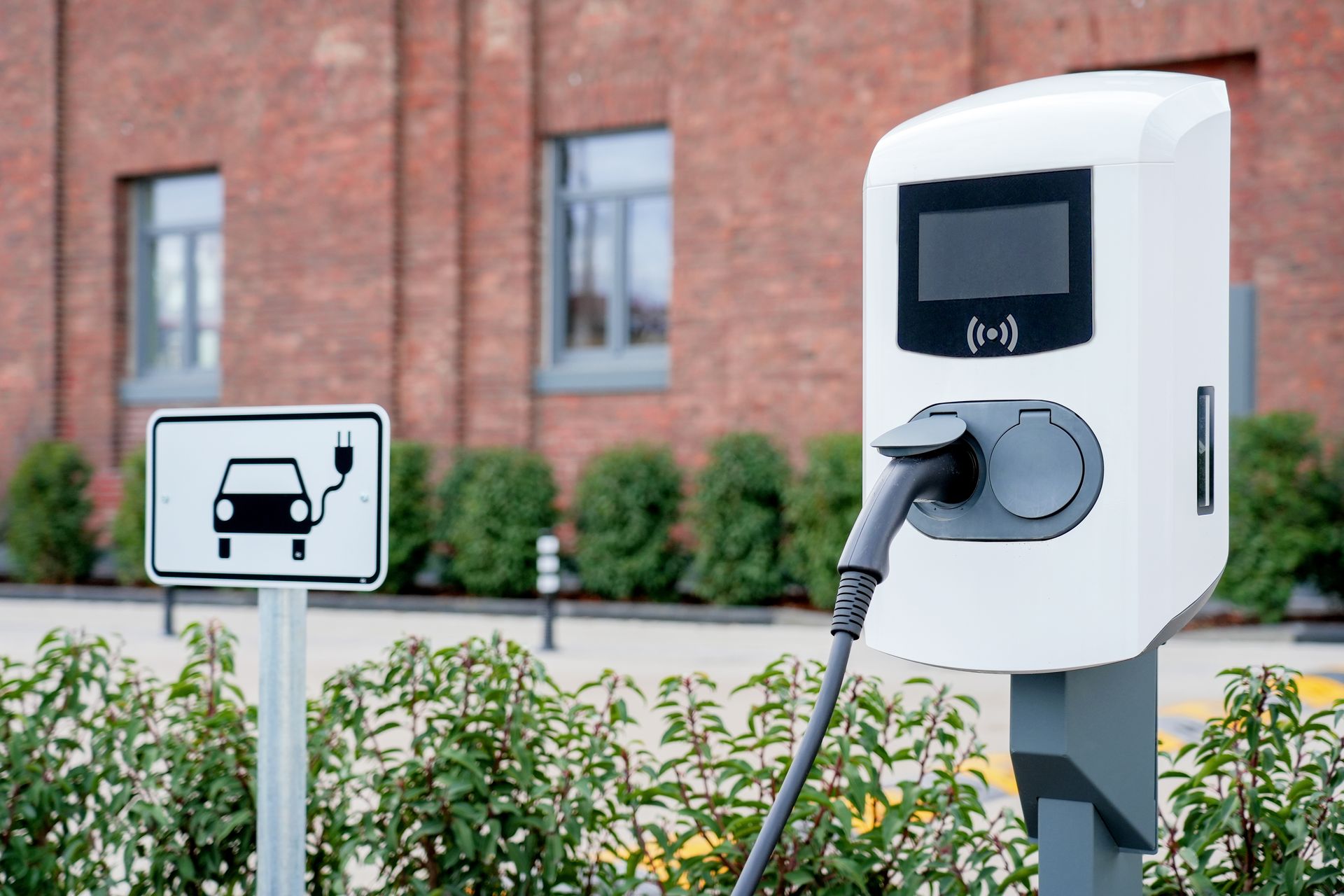 e-car charging station, e-car charge point or electric vehicle s